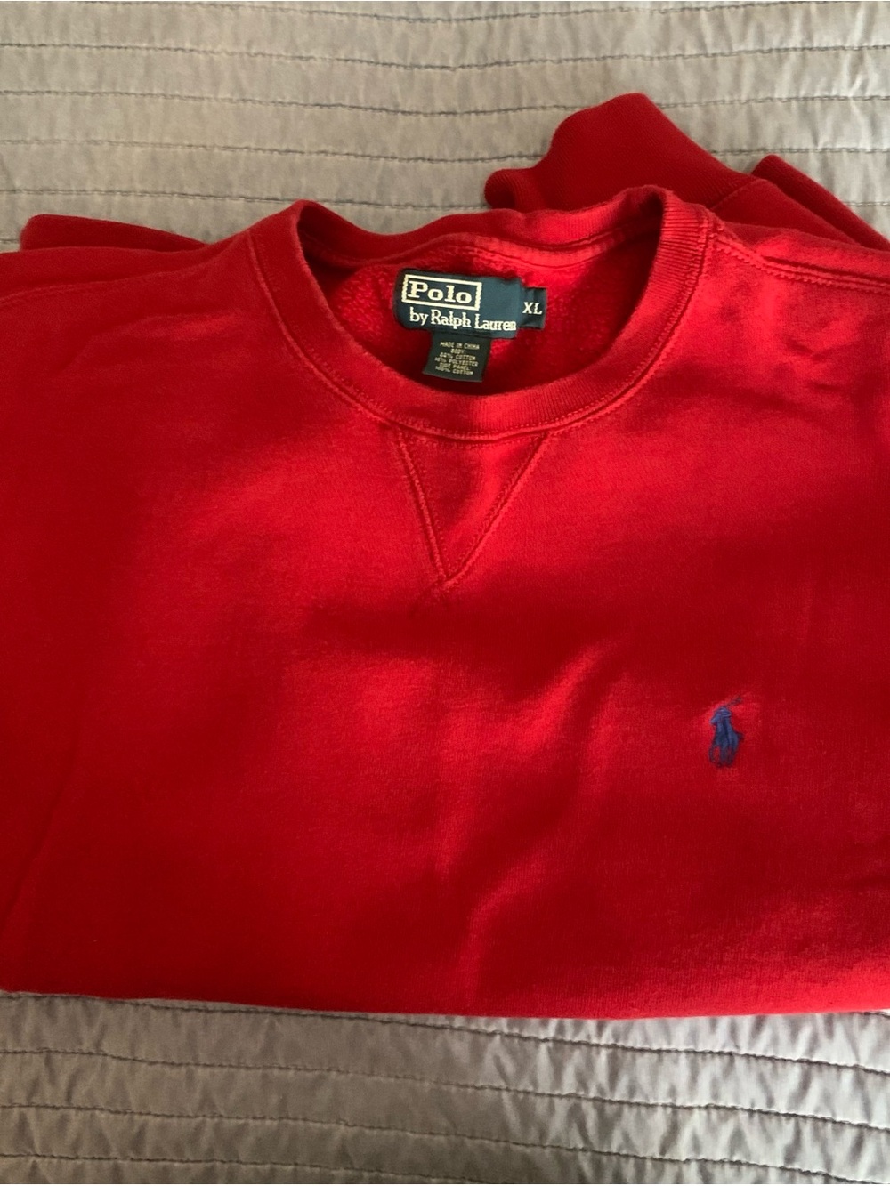 Polo by Ralph Lauren Red Fleece-Lined Crewneck Sweatshirt - Picture 2 of 2